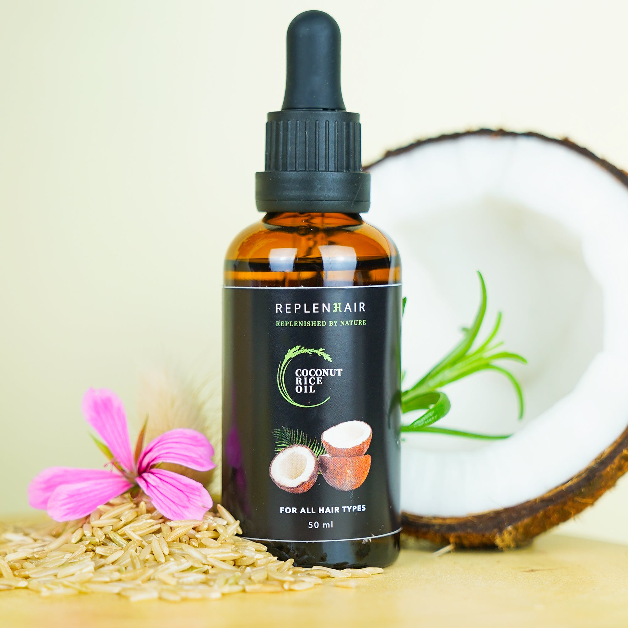 Olio per capelli al cocco e riso: nutre e ravviva tutti i tipi di capelli