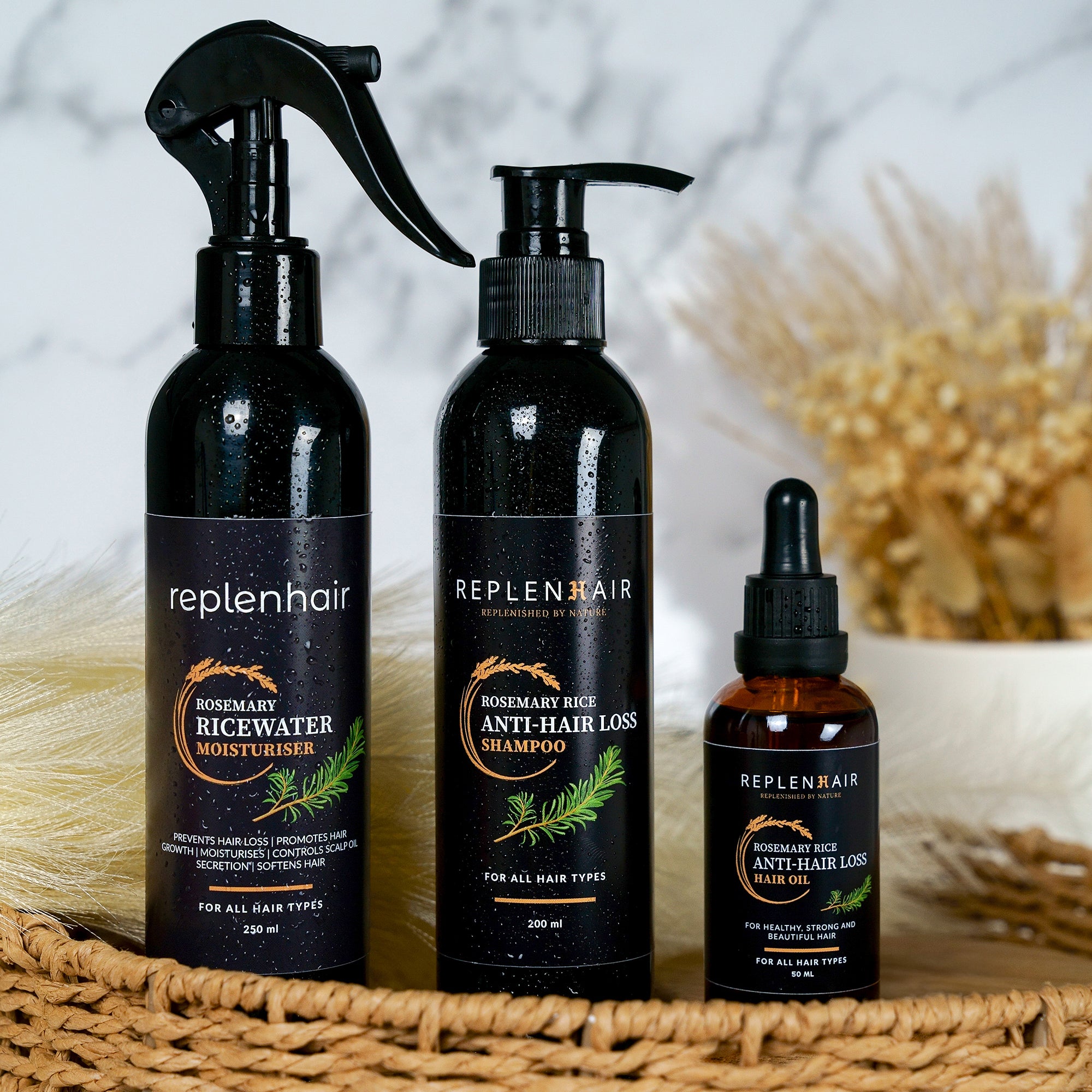 Rosemary Rice Anti-Hair Loss Solution Set | Reduces Hair Loss - Replenhair
