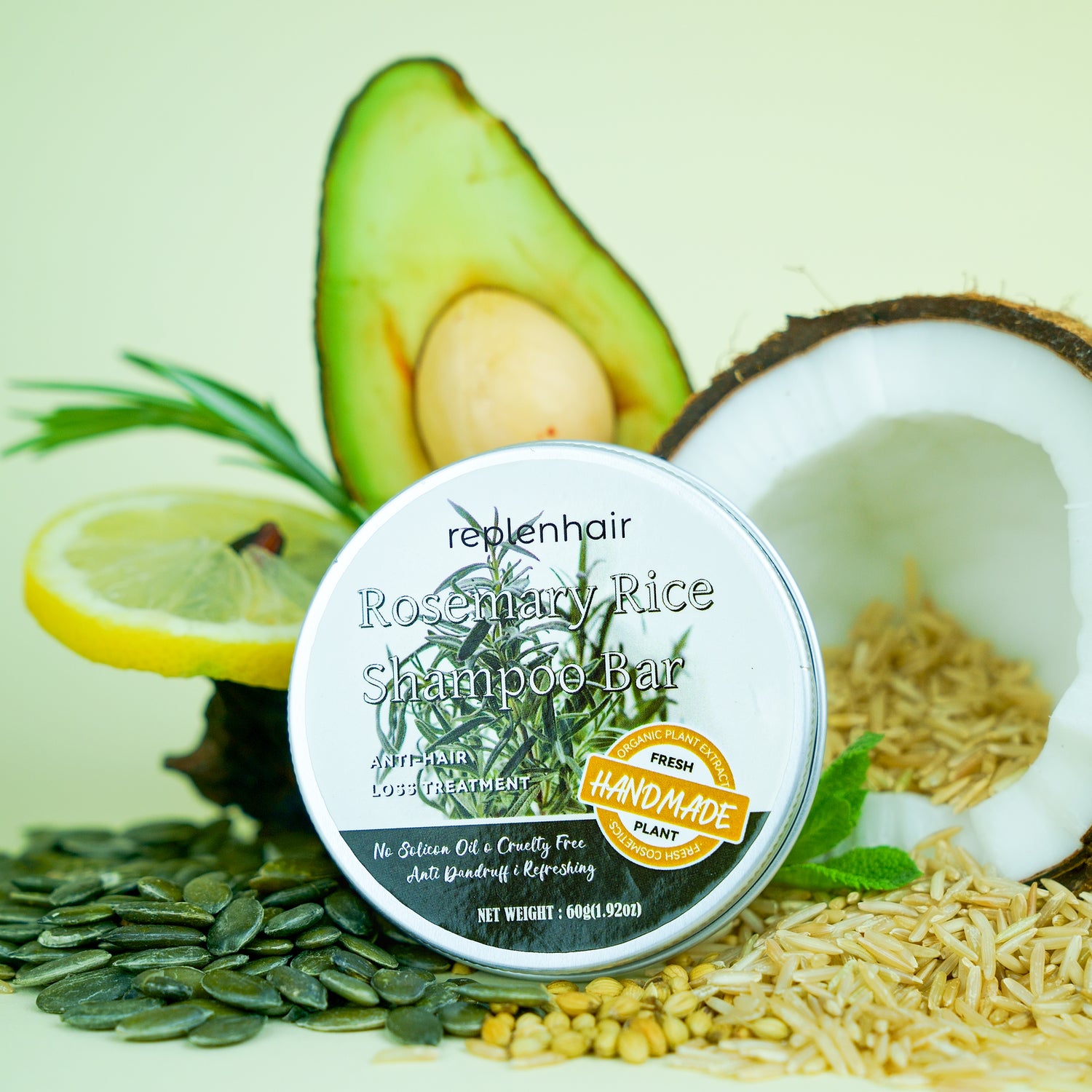 Rosemary Shampoo Bar For Hair Growth 60g - Replenhair