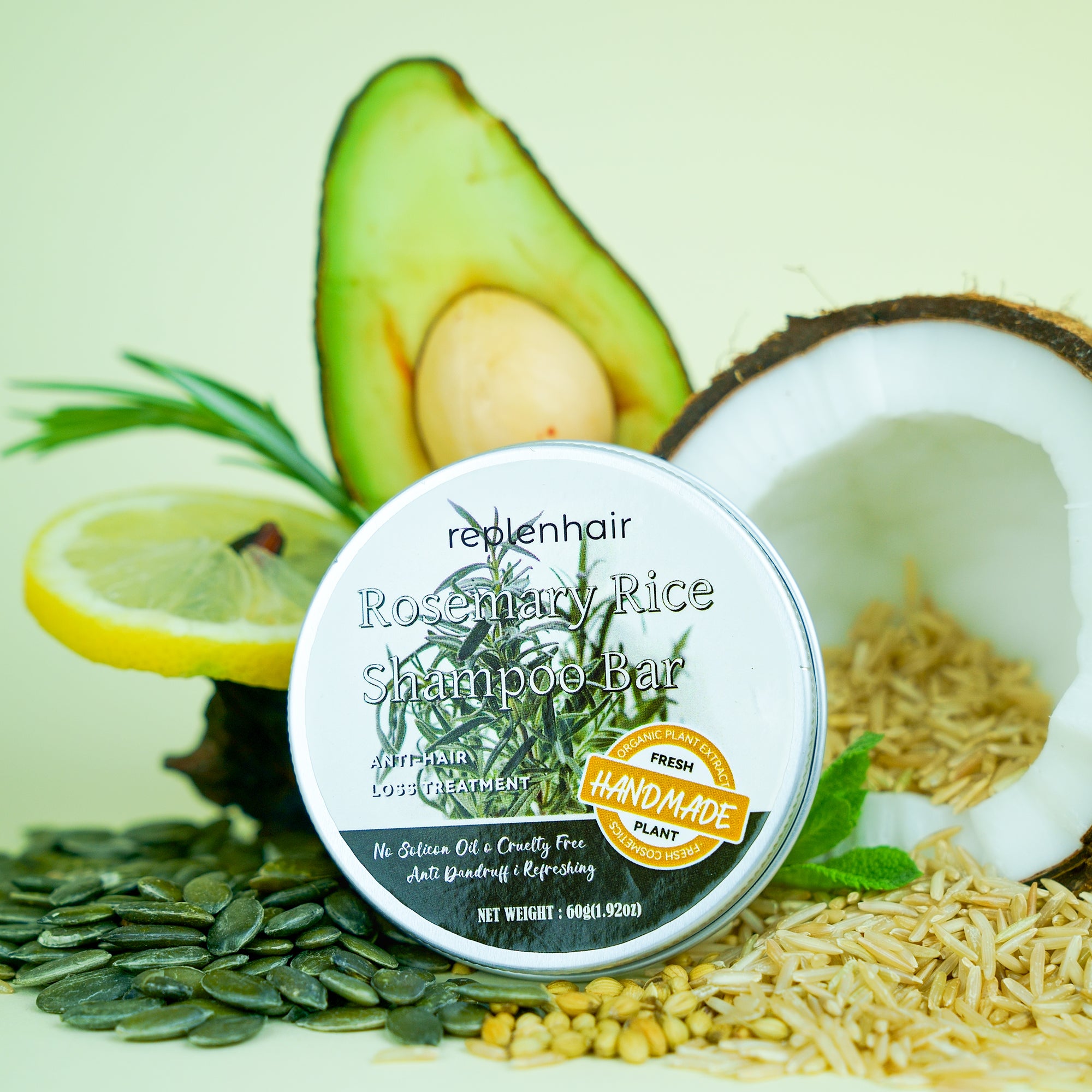 Rosemary Shampoo Bar For Hair Growth 60g - Replenhair