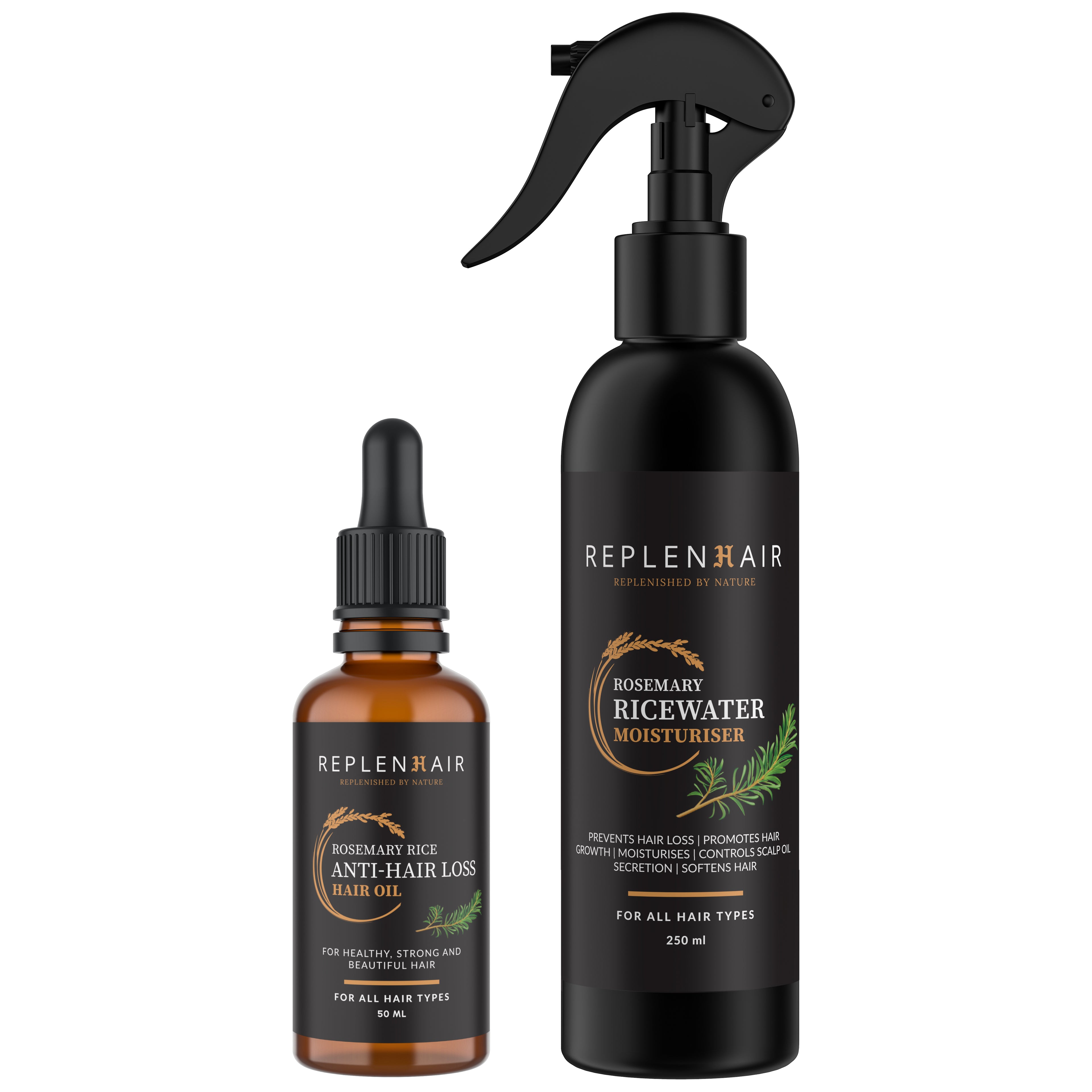 Rosemary Rice Water Anti-Hair Loss Bundle | Reduces Hair Loss - Replenhair