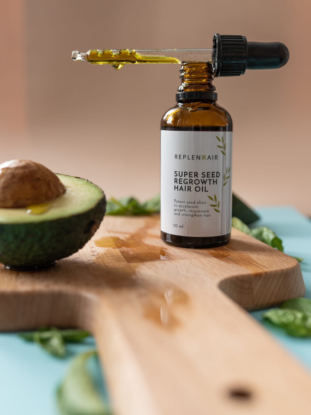 Product Shoot For Replenhair Super Seed Regrowth Hair Oil