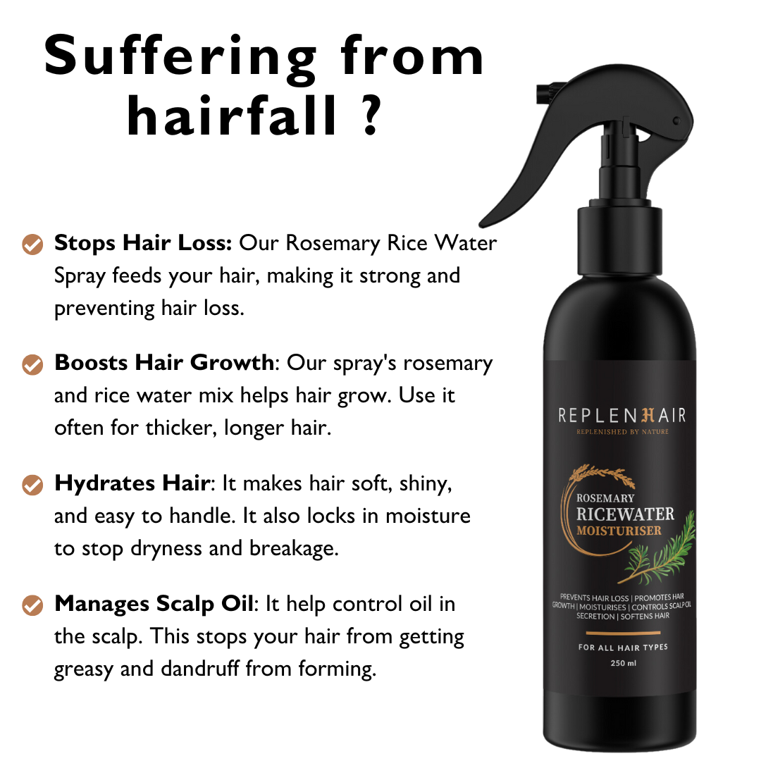 Rosemary Rice Water Moisturising Spray - Replenhair