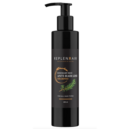 Experience the power of nature with our Replenhair Rosemary Rice Anti-Hair Loss Shampoo. Formulated with a potent blend of natural ingredients, this shampoo not only cleanses your scalp and hair but also creates an ideal environment for healthy hair growth.