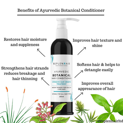 Ayurvedic Botanical Hair Conditioner Intensive Hair Growth Treatment 250ML - Replenhair