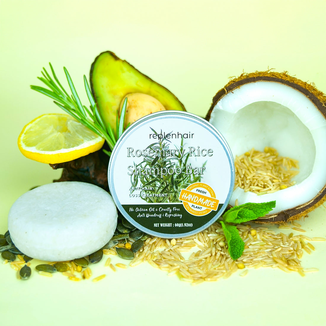 Rosemary Shampoo Bar For Hair Growth 60g