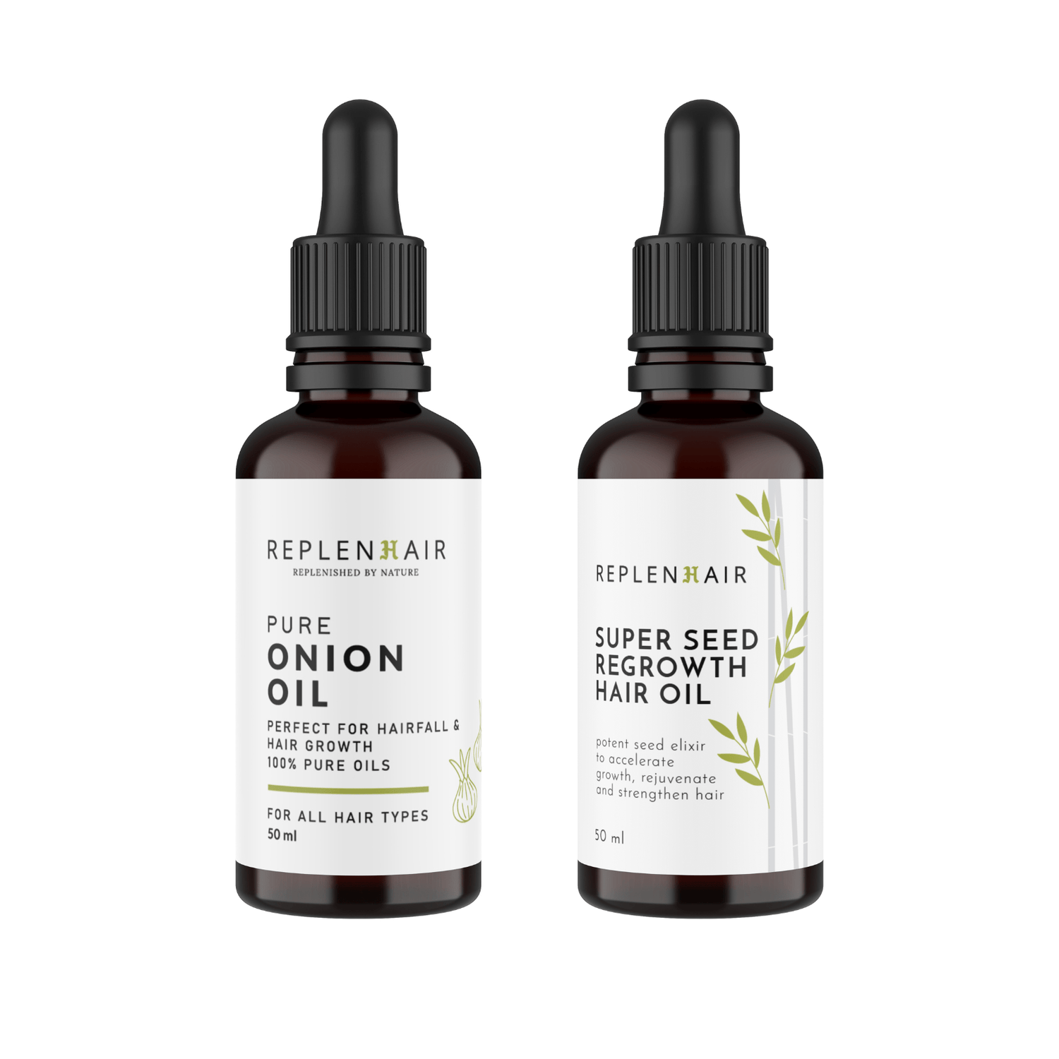 Onion Hair Oil and Super Seed Hair Oil Combo - Replenhair