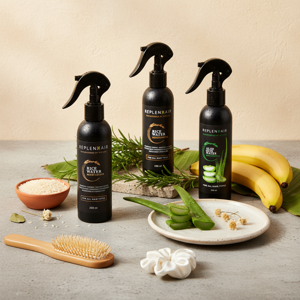 Moisturiser Spray Bundle lifestyle shot with props