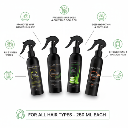 Moisturiser Spray Bundle with benefits on white background