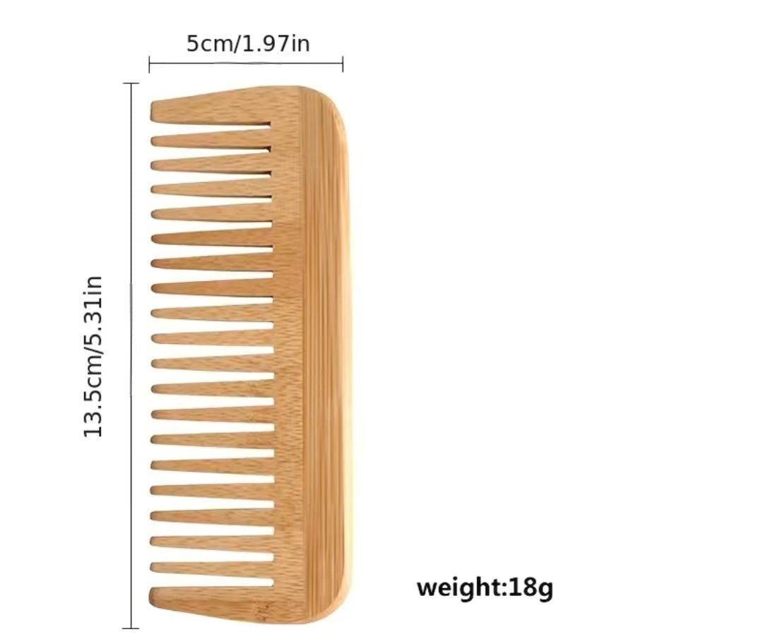 Natural Bamboo Detangling Hair Comb With Handle - Replenhair