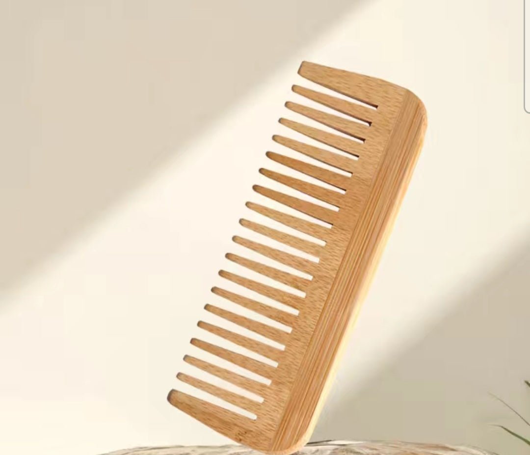 Natural Bamboo Detangling Hair Comb With Handle - Replenhair