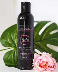 Replenhair's Rice Water Shampoo contains the power of rice water and other organic ingredients to gently cleanse your hair and promote hair growth. This shampoo will leave your hair feeling nice and soft after daily use.